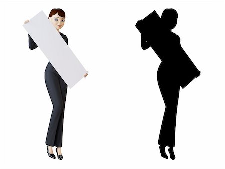 simsearch:400-06071690,k - 3d businesswoman and panel on a white background with alpha mask Photographie de stock - Aubaine LD & Abonnement, Code: 400-04687026