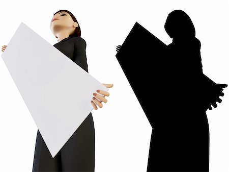 simsearch:400-06071690,k - 3d businesswoman and panel on a white background with alpha mask Photographie de stock - Aubaine LD & Abonnement, Code: 400-04687028