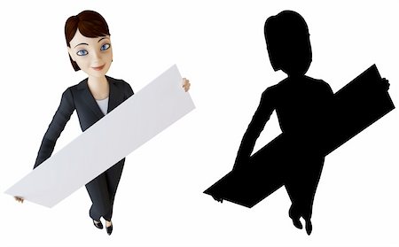 simsearch:400-06071690,k - 3d businesswoman and panel on a white background with alpha mask Photographie de stock - Aubaine LD & Abonnement, Code: 400-04687020