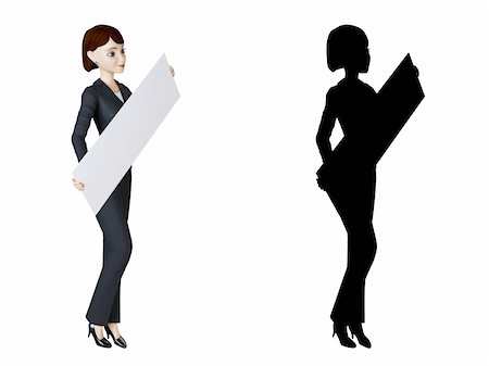 simsearch:400-06071690,k - 3d businesswoman and panel on a white background with alpha mask Photographie de stock - Aubaine LD & Abonnement, Code: 400-04687022