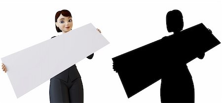 simsearch:400-06071690,k - 3d businesswoman and panel on a white background with alpha mask Photographie de stock - Aubaine LD & Abonnement, Code: 400-04687023