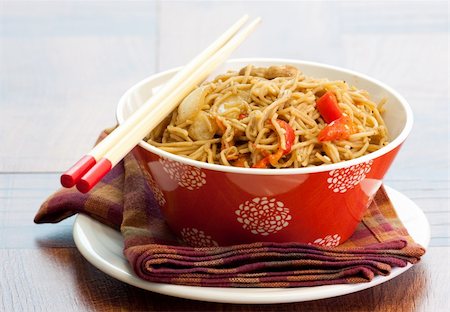 rohitseth (artist) - Single serving of Teriyaki Sesame Noodles cooked in traditional Asian style Stock Photo - Budget Royalty-Free & Subscription, Code: 400-04687216