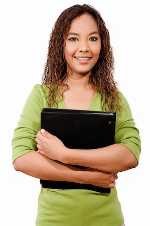 simsearch:400-04854970,k - Stock image of female student over white background Stock Photo - Budget Royalty-Free & Subscription, Code: 400-04687409