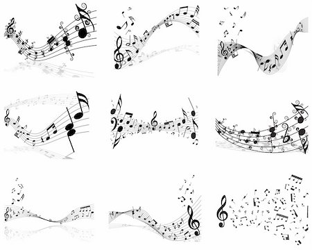 simsearch:400-04173341,k - Vector musical notes staff background for design use Fotografie stock - Microstock e Abbonamento, Codice: 400-04687420