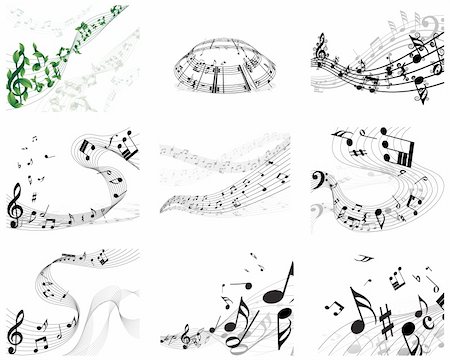Vector musical notes staff background for design use Foto de stock - Super Valor sin royalties y Suscripción, Código: 400-04687422