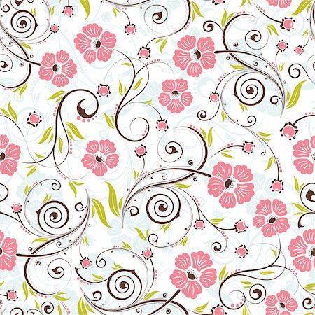 simsearch:400-07262232,k - Flower seamless pattern with bud, element for design, vector illustration Stock Photo - Budget Royalty-Free & Subscription, Code: 400-04687743