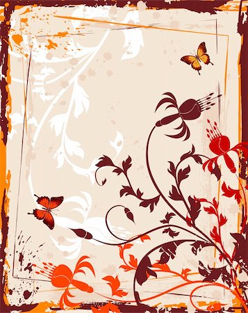 simsearch:400-03995944,k - Grunge paint flower background, element for design, vector illustration Foto de stock - Super Valor sin royalties y Suscripción, Código: 400-04687774