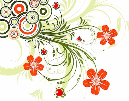 simsearch:400-04689213,k - Floral background with circle, element for design, vector illustration Stock Photo - Budget Royalty-Free & Subscription, Code: 400-04687832