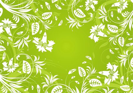 simsearch:400-04535015,k - Decorative Floral frame for design, vector illustration Fotografie stock - Microstock e Abbonamento, Codice: 400-04687918