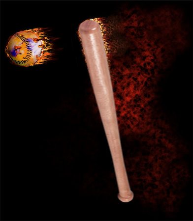 simsearch:400-05163820,k - baseball bat hits ball with fire and flames Stock Photo - Budget Royalty-Free & Subscription, Code: 400-04688007