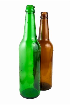 Two beer bottle covered with water drops, isolated on white Stock Photo - Budget Royalty-Free & Subscription, Code: 400-04688053