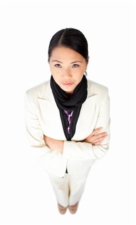 simsearch:400-07246047,k - Young Asian businesswoman with folded arms against a white background Foto de stock - Super Valor sin royalties y Suscripción, Código: 400-04688158