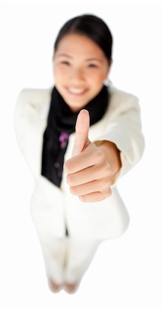 simsearch:400-04775272,k - Young businesswoman with thumb up isolated on a white background Photographie de stock - Aubaine LD & Abonnement, Code: 400-04688166