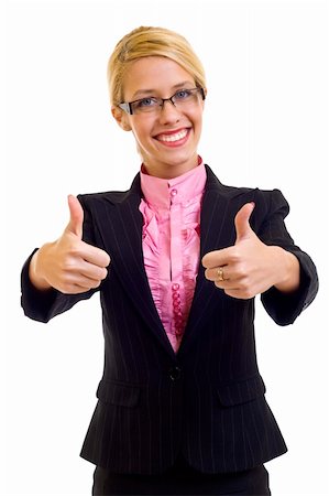 Business woman With Thumbs Up over white Photographie de stock - Aubaine LD & Abonnement, Code: 400-04688232