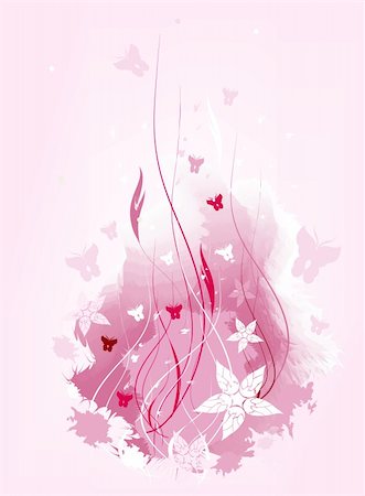 simsearch:400-04813899,k - Grunge vector pink and white floral background Stock Photo - Budget Royalty-Free & Subscription, Code: 400-04688531