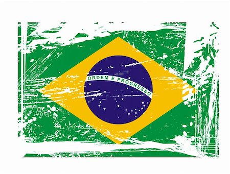 grunge Brazil flag vector Stock Photo - Budget Royalty-Free & Subscription, Code: 400-04688741
