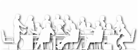 Illustrated foreground silhouette of people in a meeting Stock Photo - Budget Royalty-Free & Subscription, Code: 400-04688752