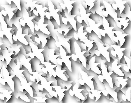 estornino - Illustrated background of a flock of birds Photographie de stock - Aubaine LD & Abonnement, Code: 400-04688847