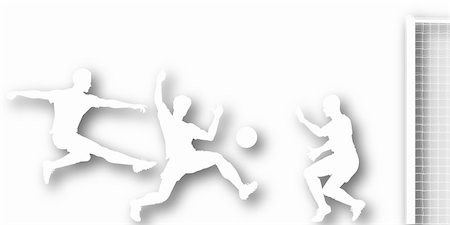 shooting soccer ball cutout - Illustrated silhouette of action in a football match Stock Photo - Budget Royalty-Free & Subscription, Code: 400-04688861