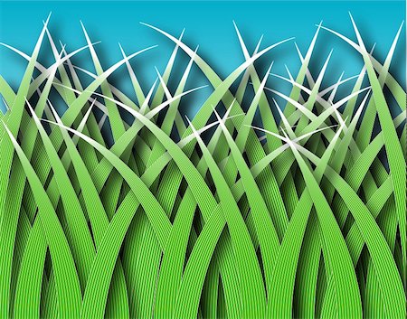 simsearch:400-04397952,k - Illustrated design of stylized grass blades with shading Fotografie stock - Microstock e Abbonamento, Codice: 400-04688862