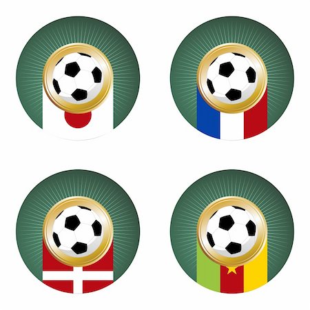 simsearch:400-07290547,k - Composition with footballs in the flags of each country of the group E to the 2010 soccer World Cup Stockbilder - Microstock & Abonnement, Bildnummer: 400-04689246