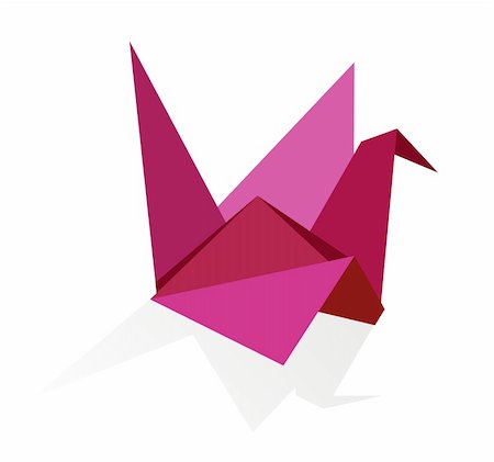 simsearch:400-04304961,k - One Origami vibrant colors swan. Vector file available. Photographie de stock - Aubaine LD & Abonnement, Code: 400-04689251