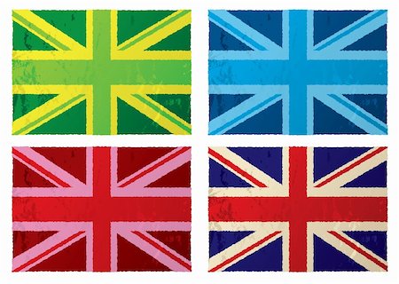 simsearch:400-06326700,k - Collection of abstract british grunge flags with color variation Stock Photo - Budget Royalty-Free & Subscription, Code: 400-04689268