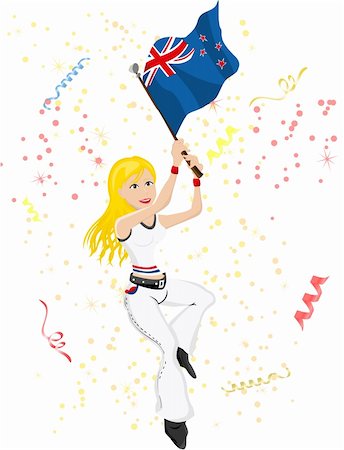 simsearch:400-04691397,k - New Zealand Soccer Fan with flag. Editable Vector Illustration Stock Photo - Budget Royalty-Free & Subscription, Code: 400-04689648