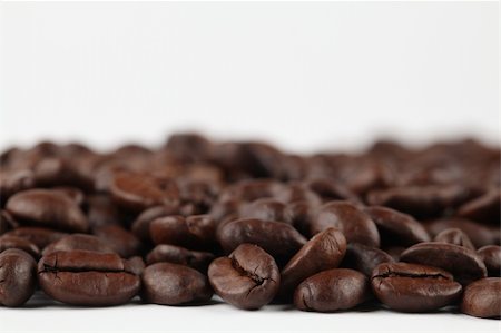 Coffee bean border on white background. Shallow dof Stock Photo - Budget Royalty-Free & Subscription, Code: 400-04689653