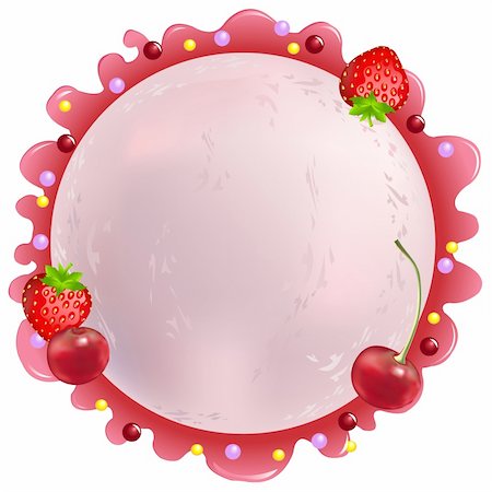 simsearch:400-04295237,k - Pink IceÐCream Ball With Cherry And Strawberry, Isolated On White Stock Photo - Budget Royalty-Free & Subscription, Code: 400-04689883