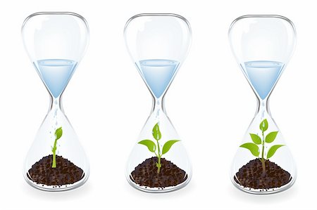 Life process of tree inside Glass clock, Isolated On White Stock Photo - Budget Royalty-Free & Subscription, Code: 400-04689947