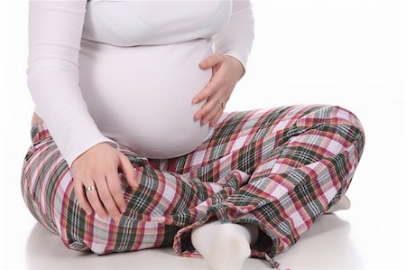 simsearch:400-04859723,k - pregnant woman holding belly on white background Fotografie stock - Microstock e Abbonamento, Codice: 400-04680083