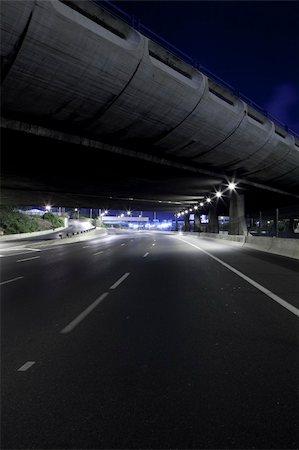 empty bridge - Empty freeway at night Stock Photo - Budget Royalty-Free & Subscription, Code: 400-04680232