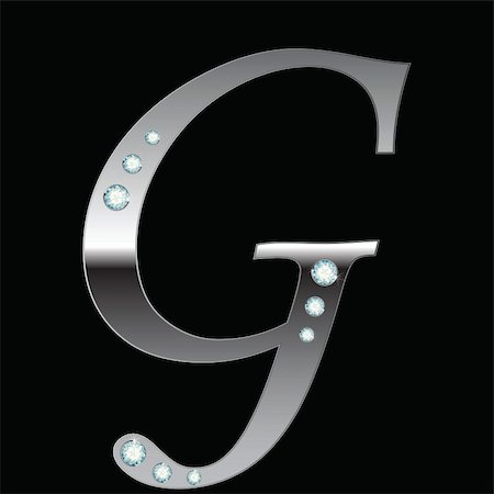 simsearch:400-06567756,k - vector silver metallic letter G with stripes isolated Photographie de stock - Aubaine LD & Abonnement, Code: 400-04680371