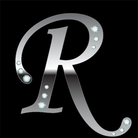 simsearch:400-06567756,k - vector silver metallic letter R with stripes isolated Photographie de stock - Aubaine LD & Abonnement, Code: 400-04680382