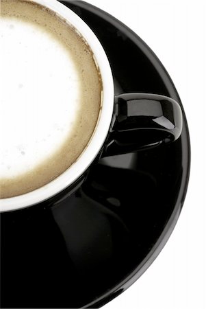 simsearch:400-04939217,k - Macchiato espresso in black cup isolated on white background with clipping path supplied Foto de stock - Super Valor sin royalties y Suscripción, Código: 400-04680391