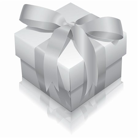 simsearch:400-05674434,k - Realistic vector white gift box with ribbon Stock Photo - Budget Royalty-Free & Subscription, Code: 400-04680913