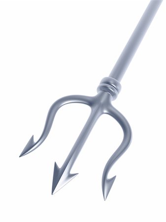 silver trident of Poseidon isolated on white background Photographie de stock - Aubaine LD & Abonnement, Code: 400-04680939