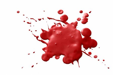 Dark red splatter of blood isolated on white background Stock Photo - Budget Royalty-Free & Subscription, Code: 400-04680945