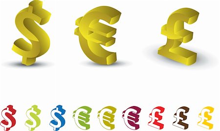 pound coin symbols - Dollar, Euro, Pound icons Stock Photo - Budget Royalty-Free & Subscription, Code: 400-04680978