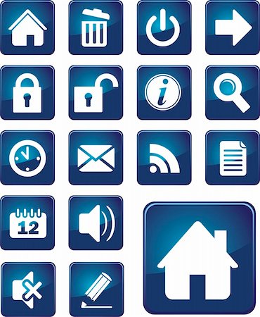 simsearch:400-05152922,k - set of blue elegant simple icons Stock Photo - Budget Royalty-Free & Subscription, Code: 400-04680982