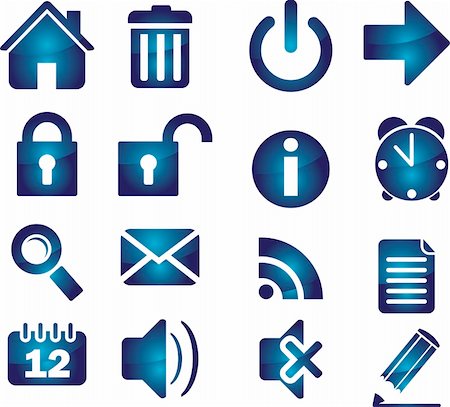 simsearch:400-05152922,k - set of blue elegant simple icons Stock Photo - Budget Royalty-Free & Subscription, Code: 400-04680983
