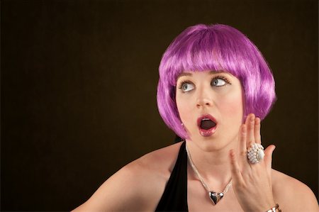 simsearch:400-04685521,k - Portrait of woman with shiny purple hair Photographie de stock - Aubaine LD & Abonnement, Code: 400-04681350