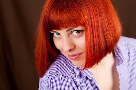 simsearch:400-04651881,k - Portrait of beauttiful woman with red hair Photographie de stock - Aubaine LD & Abonnement, Code: 400-04681644