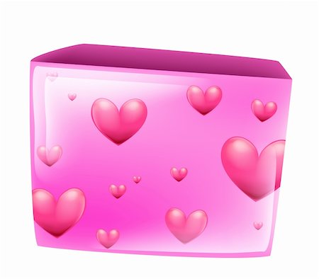 simsearch:400-04684579,k - red heart on the pink box Photographie de stock - Aubaine LD & Abonnement, Code: 400-04681724