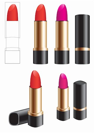 Female lipstick isolated on a white background Stock Photo - Budget Royalty-Free & Subscription, Code: 400-04682076