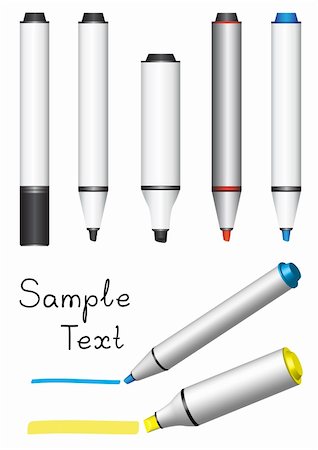 Different board markers isolated on white background Stock Photo - Budget Royalty-Free & Subscription, Code: 400-04682082