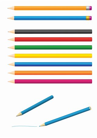 simsearch:693-03300516,k - Different colored pencils isolated on white background Photographie de stock - Aubaine LD & Abonnement, Code: 400-04682093