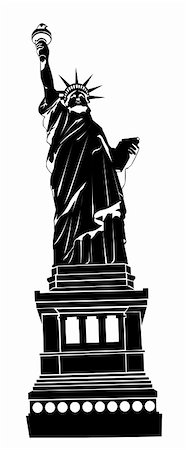 freedom monument - famous statue of the Statue of Liberty silhouette Stock Photo - Budget Royalty-Free & Subscription, Code: 400-04682259