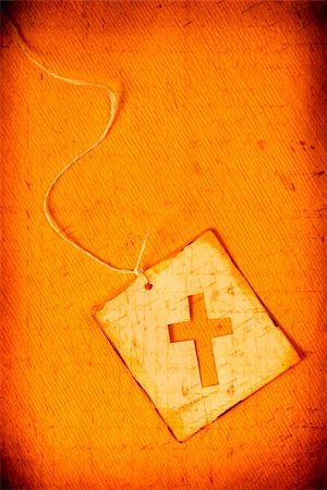 simsearch:400-06087640,k - Close up of handmade paper tag with holy cross Stock Photo - Budget Royalty-Free & Subscription, Code: 400-04682307